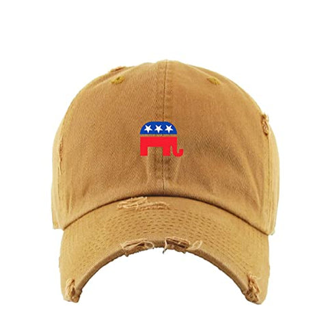 Republican Elephant Vintage Baseball Cap Embroidered Cotton Adjustable Distressed Dad Hat