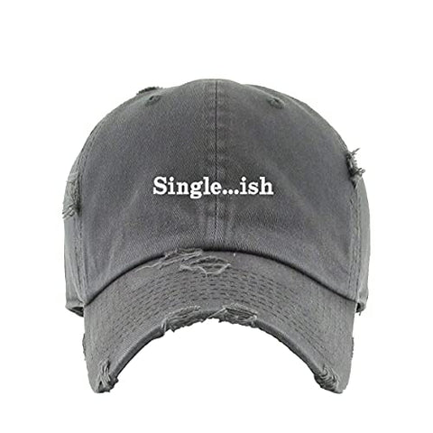 Singleish Vintage Baseball Cap Embroidered Cotton Adjustable Distressed Dad Hat