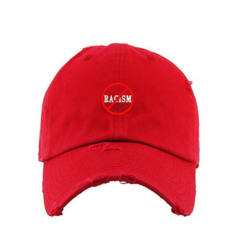 No Racism Vintage Baseball Cap Embroidered Cotton Adjustable Distressed Dad Hat