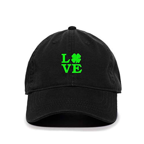 Love Shamrock Baseball Cap Embroidered Cotton Adjustable Dad Hat