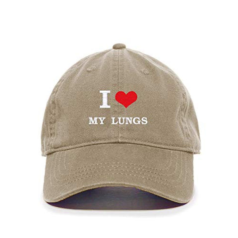 I Love My Lungs Baseball Cap Embroidered Cotton Adjustable Dad Hat