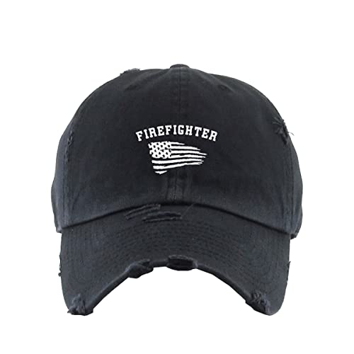 Fire Fighter Vintage Baseball Cap Embroidered Cotton Adjustable Distressed Dad Hat