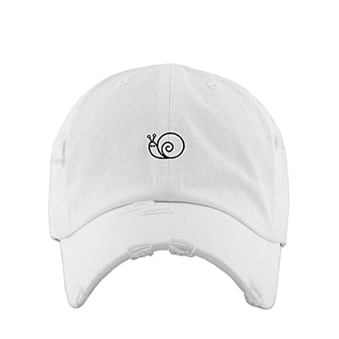 Snail Vintage Baseball Cap Embroidered Cotton Adjustable Distressed Dad Hat