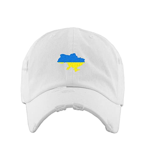 Ukraine Map Vintage Baseball Cap Embroidered Cotton Adjustable Distressed Dad Hat