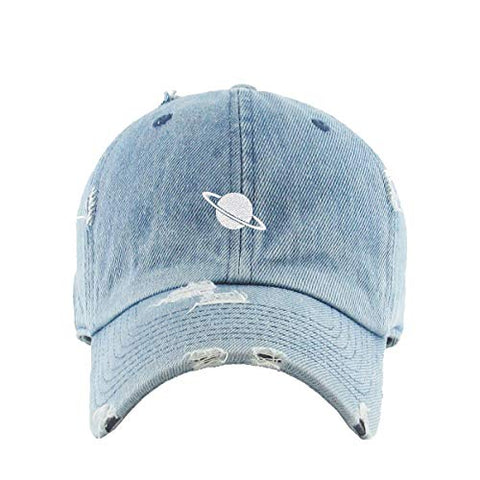 Planet Vintage Baseball Cap Embroidered Cotton Adjustable Distressed Dad Hat