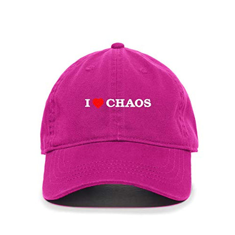 I Love Chaos Baseball Cap Embroidered Cotton Adjustable Dad Hat