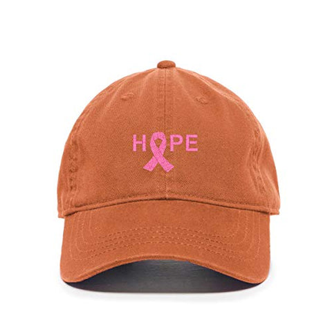 Hope with Ribbon Baseball Cap Embroidered Cotton Adjustable Dad Hat