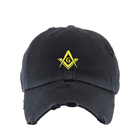 Masonic Symbol Vintage Baseball Cap Embroidered Cotton Adjustable Distressed Dad Hat