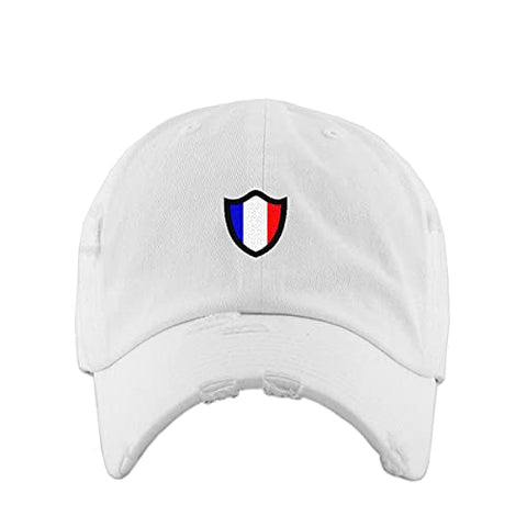 France French Flag Vintage Baseball Cap Embroidered Cotton Adjustable Distressed Dad Hat