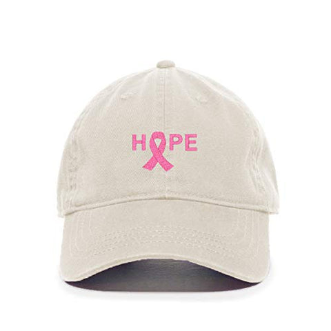 Hope with Ribbon Baseball Cap Embroidered Cotton Adjustable Dad Hat