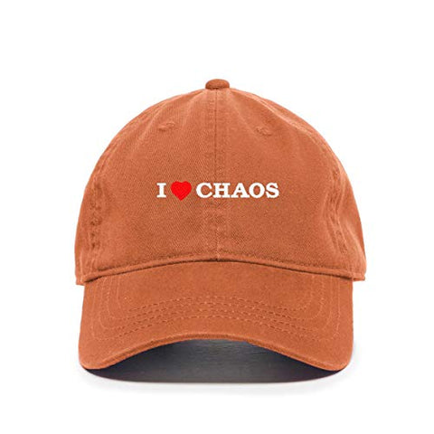 I Love Chaos Baseball Cap Embroidered Cotton Adjustable Dad Hat