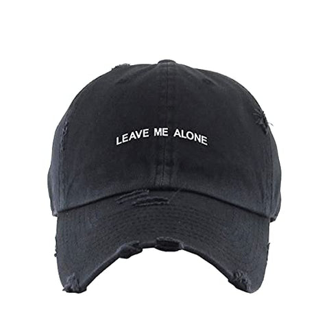 Leave Me Alone Vintage Baseball Cap Embroidered Cotton Adjustable Distressed Dad Hat