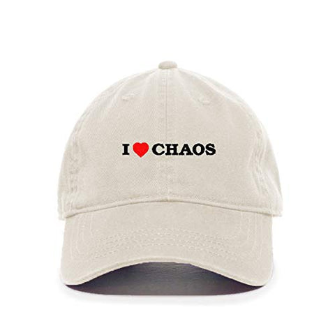 I Love Chaos Baseball Cap Embroidered Cotton Adjustable Dad Hat