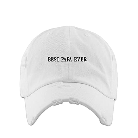 Best Papa Ever Vintage Baseball Cap Embroidered Cotton Adjustable Distressed Dad Hat