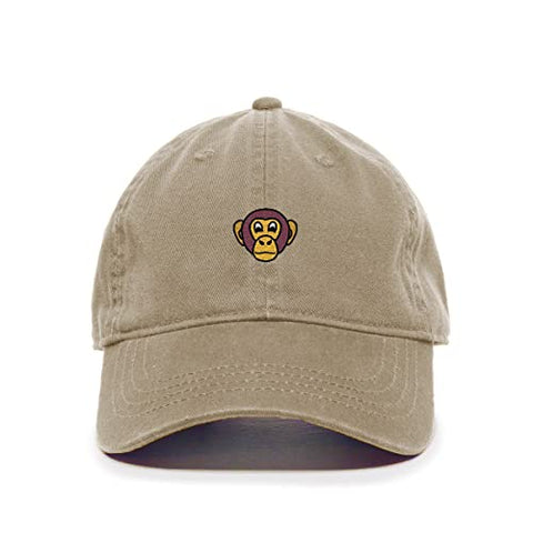 Chimpanzee Head Baseball Cap Embroidered Cotton Adjustable Dad Hat