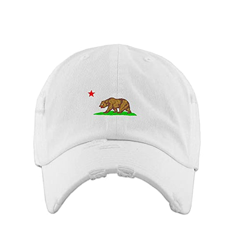 California Bear Vintage Baseball Cap Embroidered Cotton Adjustable Distressed Dad Hat