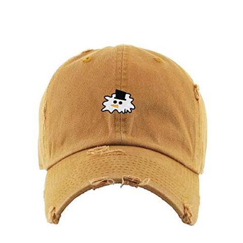 Melting Snowman Vintage Baseball Cap Embroidered Cotton Adjustable Distressed Dad Hat