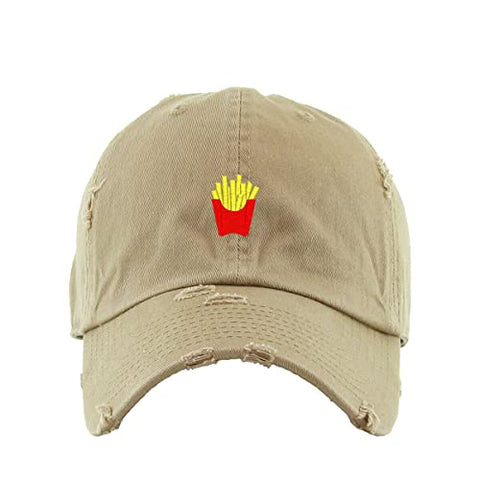 French Fries Vintage Baseball Cap Embroidered Cotton Adjustable Distressed Dad Hat