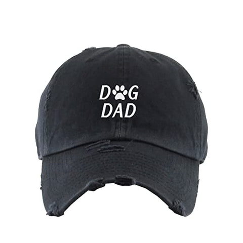 Dog Dad Vintage Baseball Cap Embroidered Cotton Adjustable Distressed Dad Hat