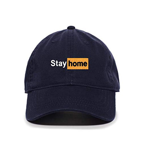 Stay Home Baseball Cap Embroidered Cotton Adjustable Dad Hat