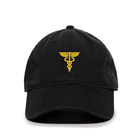 Caduceus Baseball Cap Embroidered Cotton Adjustable Dad Hat