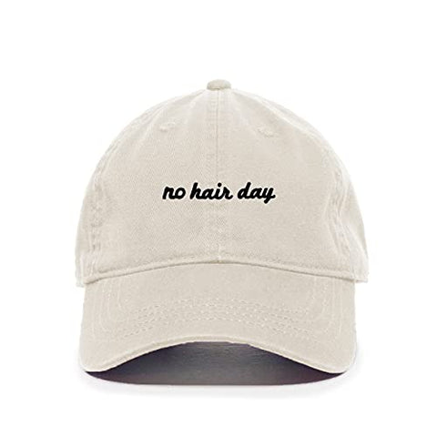 No Hair Day Baseball Cap Embroidered Cotton Adjustable Dad Hat