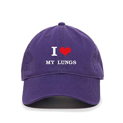 I Love My Lungs Baseball Cap Embroidered Cotton Adjustable Dad Hat