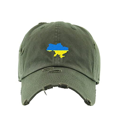 Ukraine Map Vintage Baseball Cap Embroidered Cotton Adjustable Distressed Dad Hat