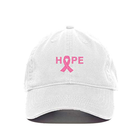 Hope with Ribbon Baseball Cap Embroidered Cotton Adjustable Dad Hat