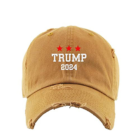 Trump 2024 Vintage Baseball Cap Embroidered Cotton Adjustable Distressed Dad Hat