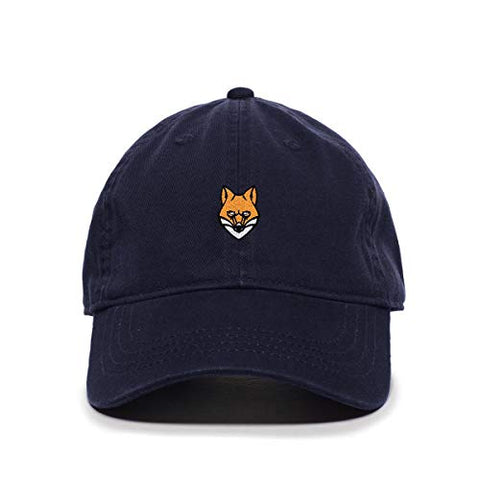 Fox Head Baseball Cap Embroidered Cotton Adjustable Dad Hat