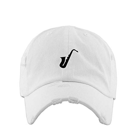 Saxophone Vintage Baseball Cap Embroidered Cotton Adjustable Distressed Dad Hat