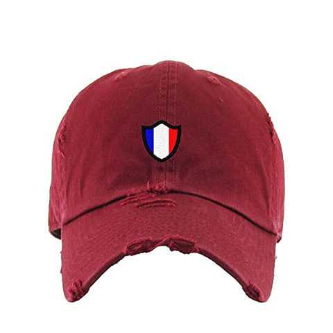 France French Flag Vintage Baseball Cap Embroidered Cotton Adjustable Distressed Dad Hat