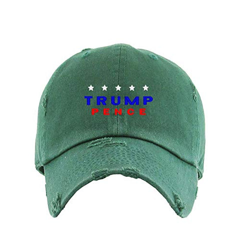 Trump Pence Vintage Baseball Cap Embroidered Cotton Adjustable Distressed Dad Hat