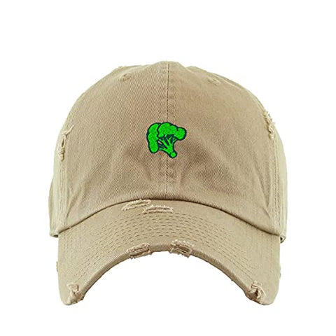 Broccoli Vintage Baseball Cap Embroidered Cotton Adjustable Distressed Dad Hat