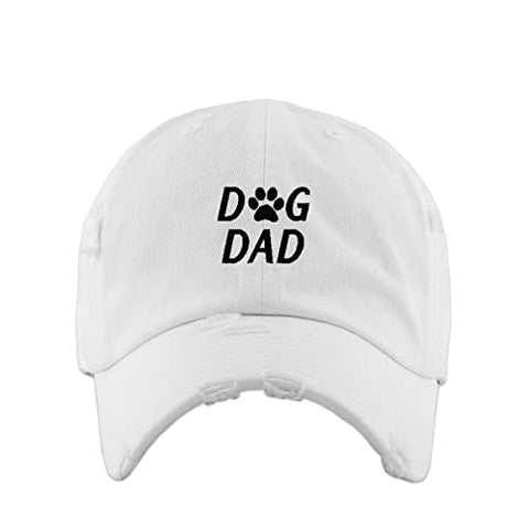 Dog Dad Vintage Baseball Cap Embroidered Cotton Adjustable Distressed Dad Hat