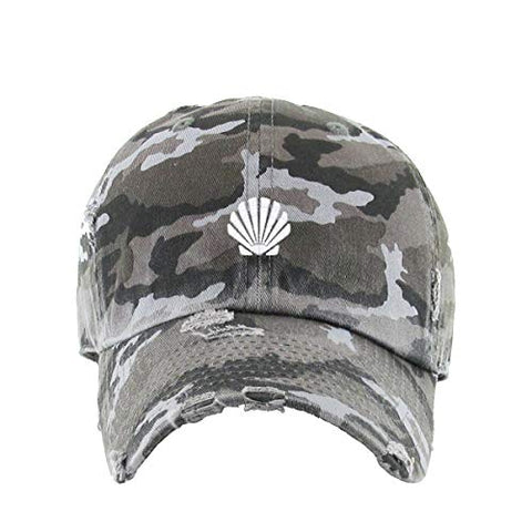 Seashell Vintage Baseball Cap Embroidered Cotton Adjustable Distressed Dad Hat