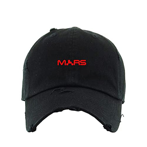 Mars Vintage Baseball Cap Embroidered Cotton Adjustable Distressed Dad Hat