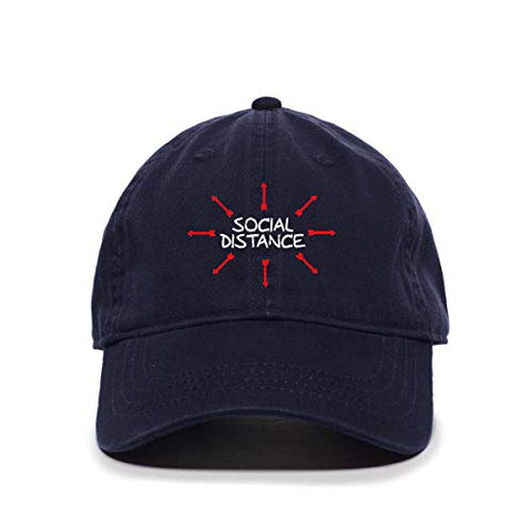 Social Distance Baseball Cap Embroidered Cotton Adjustable Dad Hat