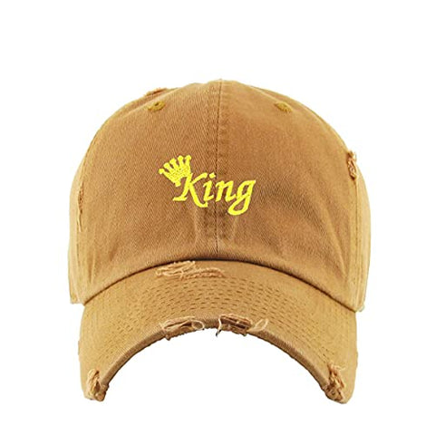 King Vintage Baseball Cap Embroidered Cotton Adjustable Distressed Dad Hat