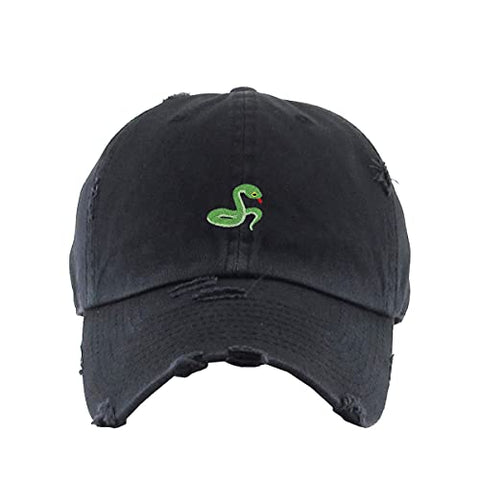 Snake Vintage Baseball Cap Embroidered Cotton Adjustable Distressed Dad Hat