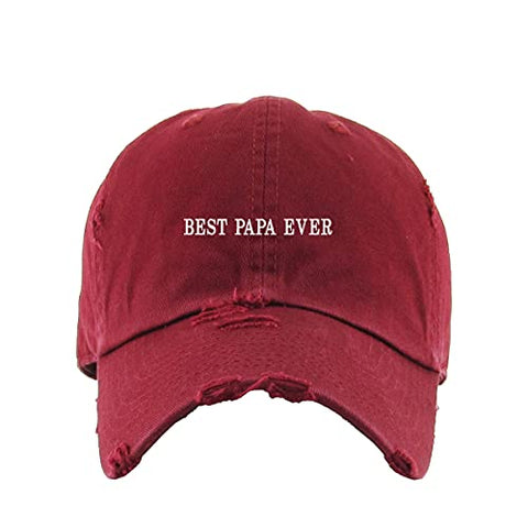 Best Papa Ever Vintage Baseball Cap Embroidered Cotton Adjustable Distressed Dad Hat