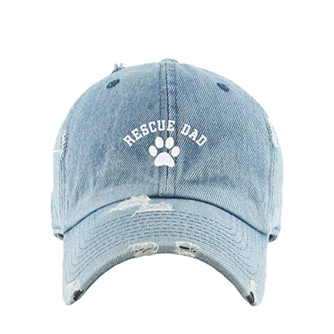 Rescue Dad Vintage Baseball Cap Embroidered Cotton Adjustable Distressed Dad Hat