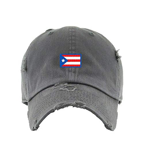 Puerto Rico Flag Vintage Baseball Cap Embroidered Cotton Adjustable Distressed Dad Hat