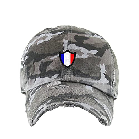 France French Flag Vintage Baseball Cap Embroidered Cotton Adjustable Distressed Dad Hat