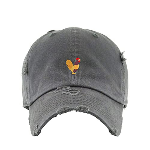 Rooster Vintage Baseball Cap Embroidered Cotton Adjustable Distressed Dad Hat