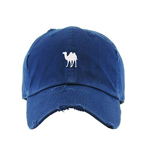 Camel Vintage Baseball Cap Embroidered Cotton Adjustable Distressed Dad Hat