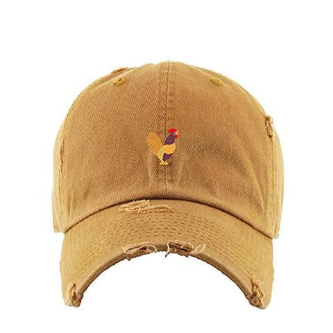 Rooster Vintage Baseball Cap Embroidered Cotton Adjustable Distressed Dad Hat