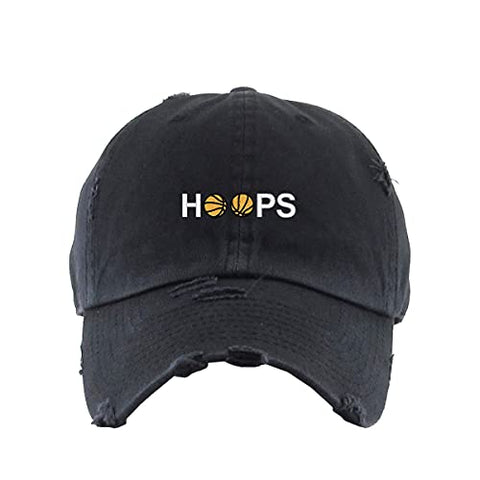 Hoops Basketball Vintage Baseball Cap Embroidered Cotton Adjustable Distressed Dad Hat