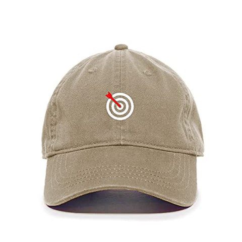 Bullseye Target with Arrow Baseball Cap Embroidered Cotton Adjustable Dad Hat